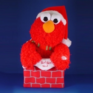 12 Sesame Street Animated and Musical Elmo in Chimney Christmas Decoration - All