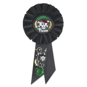 Pack of 6 Black Birthday Pirate Party Favor Celebration Rosette Ribbons 6.5 - All