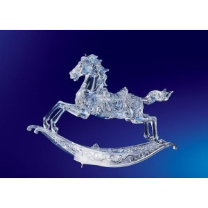 Pack of 2 Icy Crystal Musical Christmas Rocking Horses 10.5 - All