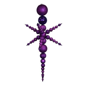 76 Purple Commercial Shatterproof Radical Snowflake Christmas Finial Ornament - All