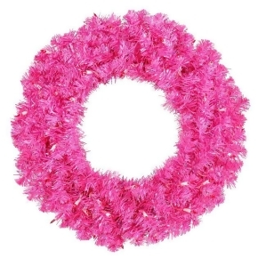 36 Pre-Lit Sparkling Hot Pink Tinsel Artificial Christmas Wreath Pink Lights - All