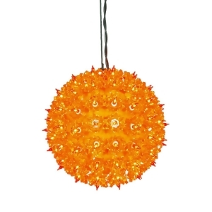 7.5 Orange Lighted Hanging Star Sphere Christmas Decoration - All