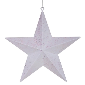 23 Commercial Size Winter White Glitter 5-Pointed Star Christmas Ornament - All