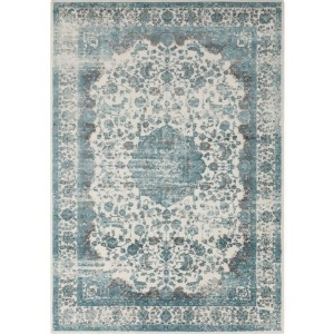 5.15' x 7.5' Colonial Past Charcoal and Teal Area Throw Rug - All