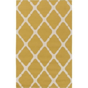 3' x 5' Mending Fences Mustard Yellow and Cream Hand Hooked Area Throw Rug - All