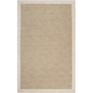 3.25' x 5.25' Simply Neutral Solid Olive Taupe Hand Loomed and Hand Carved Wool Area Throw Rug - All