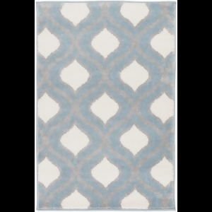 2' x 3' Gated Raindrops Pale Steel Blue Light Charcoal Gray and Ivory Area Throw Rug - All