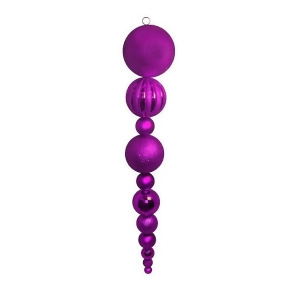 55 Purple Commercial Sized Shatterproof Christmas Ball Finial Ornament - All