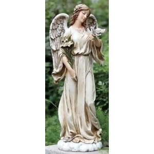 24.5 Joseph's Studio Angel with Dove and Lily Flowers Outdoor Garden Statue - All