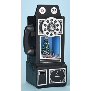 9.75 Amusements Musical Led Lighted Retro Telephone with Revolving Christmas Train Table Top - All