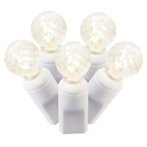Set of 100 Warm White Commercial Grade Led G12 Berry Christmas Lights White Wire - All