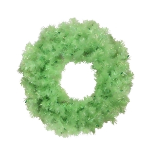 24 Pre-Lit Chartreuse Green Wide Cut Artificial Christmas Wreath Green Lights - All