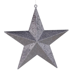 23 Commercial Size Pewter-colored Glitter 5-Pointed Star Christmas Ornament - All