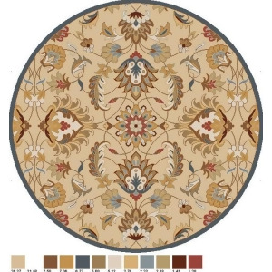 8' Flavian Blond and Lemon Grass Hand Tufted Wool Round Area Throw Rug - All
