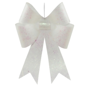 Pack of 2 Commercial White Sequin and Glitter Bows Christmas Ornament Decorations 18'' - All