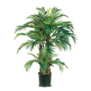 Pack of 2 Potted Artificial Tropical Green Phoenix Palm Trees 4' - All