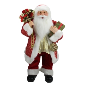 24.5 Snazzy Standing Santa Claus Christmas Figure with Ornament and Gifts - All