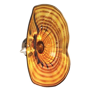 16 Brown and Amber Bands Handover Hand Crafted Glass Flush Mount Wall Sconce Light Fixture - All