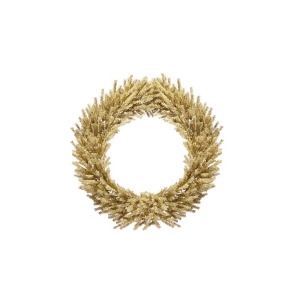 30 Sparkling Champagne Gold Tinsel Artificial Christmas Wreath Unlit - All