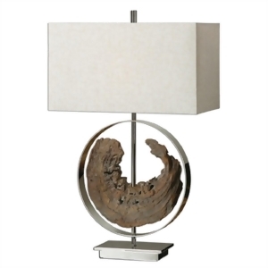 29 Nickel Plated Ambler Driftwood with Rectangle-Shaped Shade Table Lamp - All