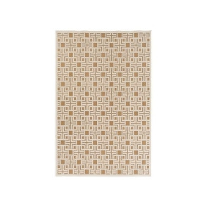 3.75' x 5.65' Interconnecting the Blocks Autumn Leaf Brown and Creme Area Rug Runner - All