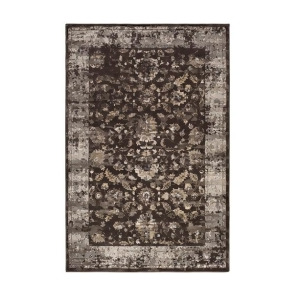 5.25' x 7.5' Primitive Contempo Dark Chocolate Brown and Blanched Almond Area Throw Rug - All