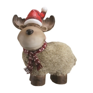 17.25 Whimsical Reindeer with Nordic Style Scarf and Santa Hat Christmas Table Top Decoration - All