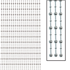78 Metallic Silver Disco Bead Birthday Party Hanging Door Curtain Decoration - All