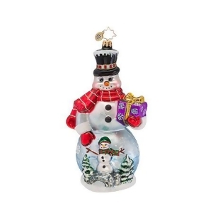 Christopher Radko Glass Winter Wonderland Man Snowman Christmas Ornament 1016887 - All