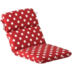 Red and White Polka Dot Outdoor Patio Furniture Chair Seat and Back Cushion - All