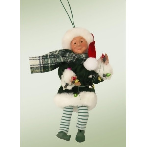 6.5 Kindles Tangle with Light String Posable Elf Figure Christmas Tree Ornament - All