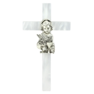 Girl's Mother of Pearl First Communion Wall Cross - All