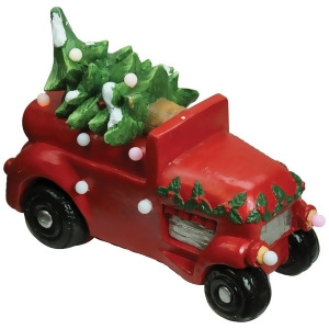 18 Christmas Morning Red Led Lighted Musical Truck with Tree Tabletop Figure - All