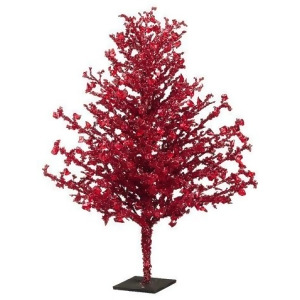 24 Red Iced Novelty Decorative Artificial Christmas Twig Tree Unlit - All