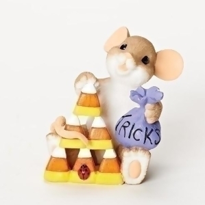2.25 Charming Tails Trick or Tree Mouse with Candy Corn Tree Collectible Halloween Figurine - All