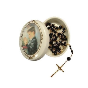 Kathryn Fincher Communion Boy Porcelain Keepsake Box With Rosary - All