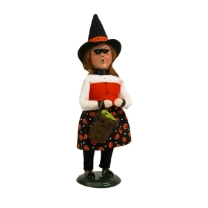 11 Decorative Halloween Girl Witch with Woven Basket Table Top Figure - All