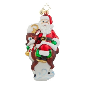 Christopher Radko Glass Deer Companion Santa and Reindeer Christmas Ornament #1017808 - All