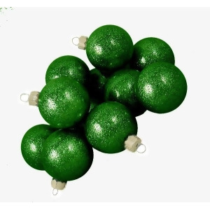 Club Pack of 36 Green Envy Glitter Glass Ball Christmas Ornaments 2.75 67mm - All