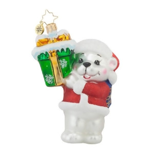 Christopher Radko Glass Arctic Delivery Polar Bear Christmas Ornament #1017737 - All