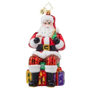 Christopher Radko Glass Taking a Break Santa Christmas Ornament #1017657 - All