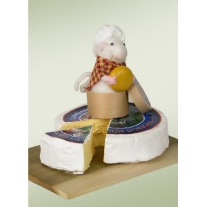 7.25 Decorative White Mouse on Cheese Tray Table Top Christmas Figure - All
