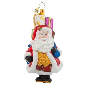 Christopher Radko Glass Chubby Claus Delivery Santa Christmas Ornament #1017942 - All
