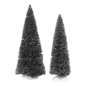 Department 56 Snow Village Jumbo Frosted Sisal Trees 2-Piece Accessory Set #4038839 - All