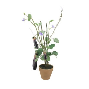 30 Decorative Artificial Purple and Green Egg Plant in Terra Cotta Pot - All