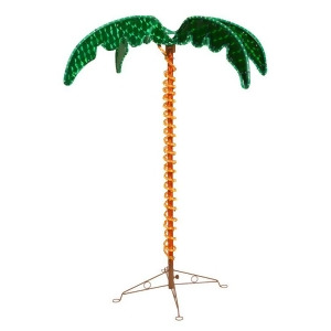 4.5' Deluxe Tropical Holographic Led Rope Lighted Palm Tree with Amber Trunk - All