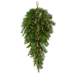 36 Pre-Lit Battery Operated Mixed Pine Cashmere Teardrop Swag Clear Led - All