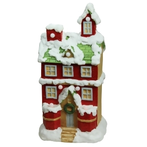 21.25 Christmas Morning Pre-Lit Led Snow Covered 2 Story House Musical Christmas Tabletop Figure - All