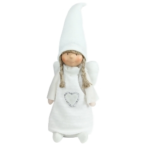 19.25 White Snowy Woodlands Girl Angel Christmas Tabletop Figure - All