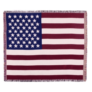 Patriotic Flag of the U.s.a. Woven Tapestry Afghan Throw Blanket 50 x 60 - All